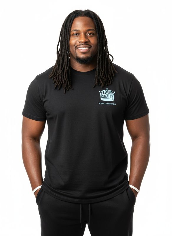 True Royalty (Crown) by Kadasieré-  Designer Ring Spun Cotton T. shirt Black Super Soft .