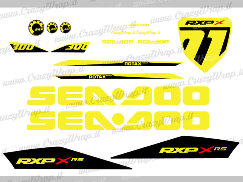 KIT ADESIVI COMPLETO 15 pz. per SEADOO RXP 300 X RS 2021 --&gt;