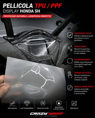 Pellicola Protezione Display in TPU/PPF per HONDA SH Pellicola Protezione Display in TPU/PPF per HONDA SH