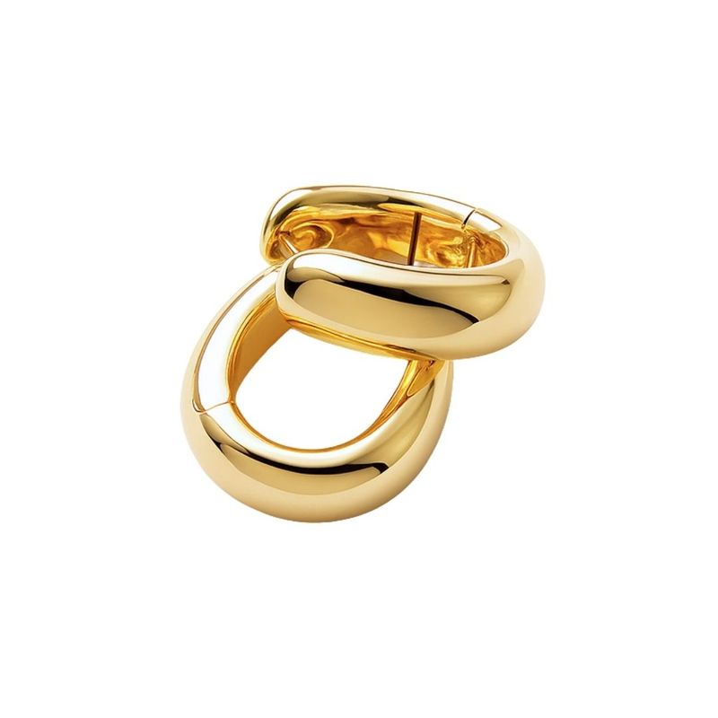 kolczyki LUMEA masywne gładkie błyszczące pozłacane 18 karatowym złotem zapięcie huggie FRIGG jwl