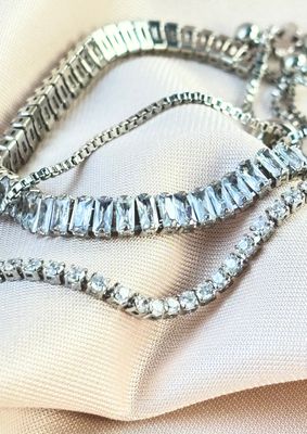 Bransoletki Tenisowe Srebrne