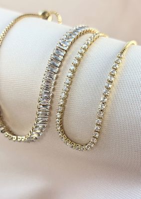 Bransoletki Tenisowe Złote