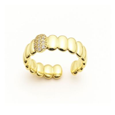 pierścionek ZANE otwarty pozłacany 18 karatowym złotem rozmiar uniwersalny regulowany minimalistyczny Frigg Jwl modny