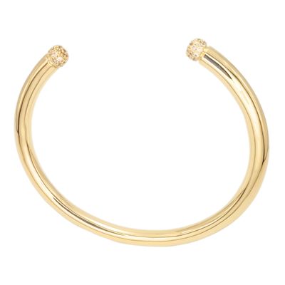 bransoleta NILA otwarta kształt litery C pozłacana 18 karatowym złotem rozmiar uniwersalny gładka błyszcząca Frigg Jwl 