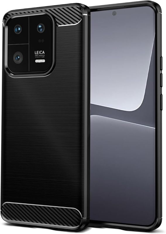 Cruzerlite Hülle Kompatibel mit Xiaomi 13 Pro, Ultradünne Handyhülle Mit Stoßdämpfung, Schutzhülle aus Kohlefaser-TPU (Schwarz)