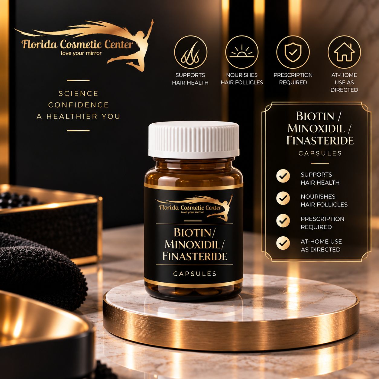 Biotin/Minoxidil/Finasteride Hair Restoration Treatment - 1 Month