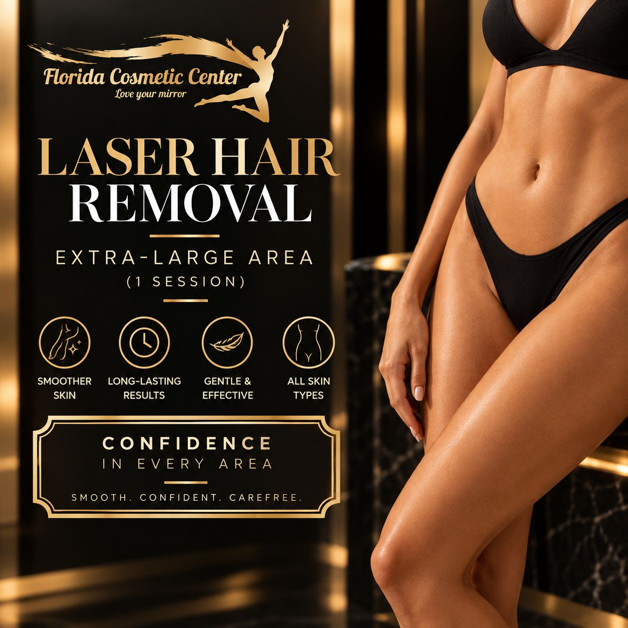 Laser Hair Removal – Extra-Large Area (1 Session)