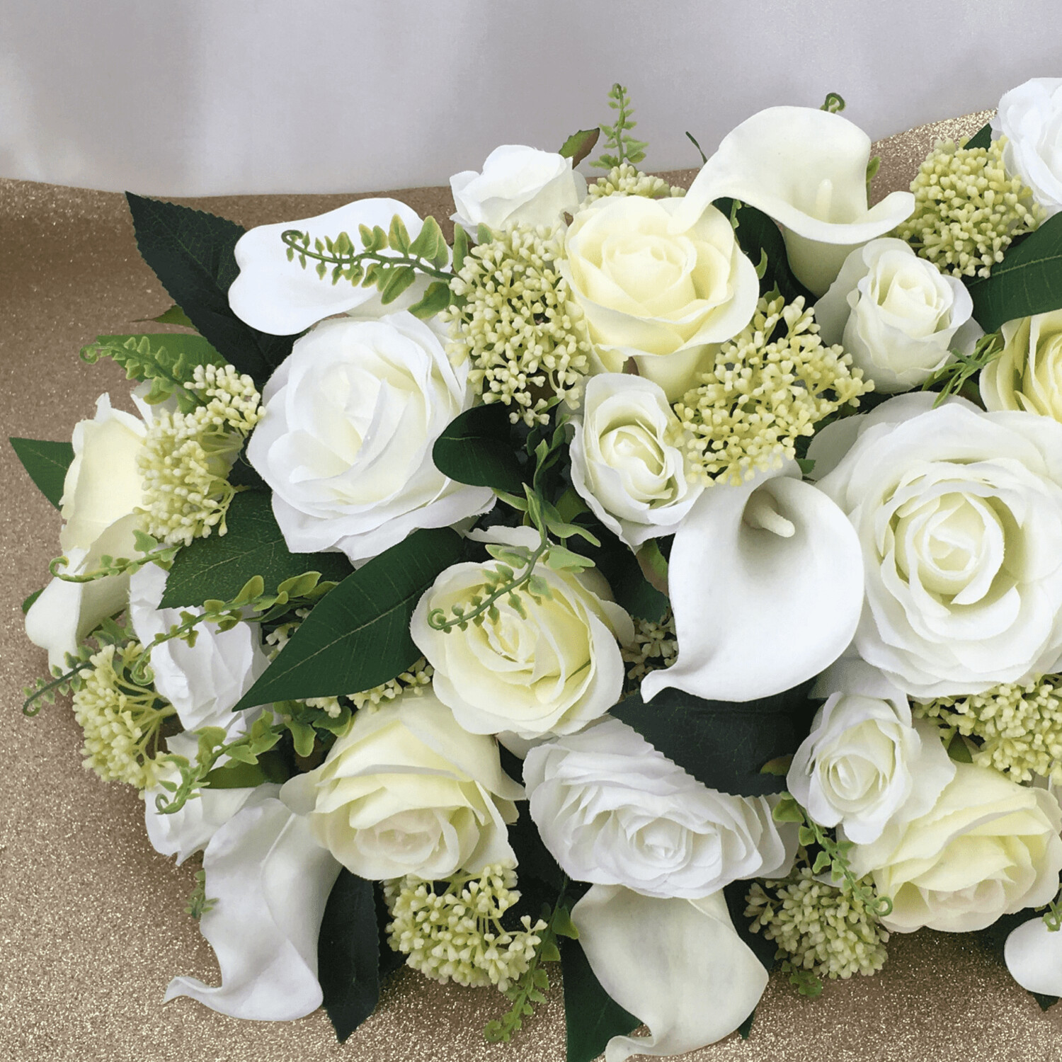 90cm Top Table Rose Calla Lily Arrangement