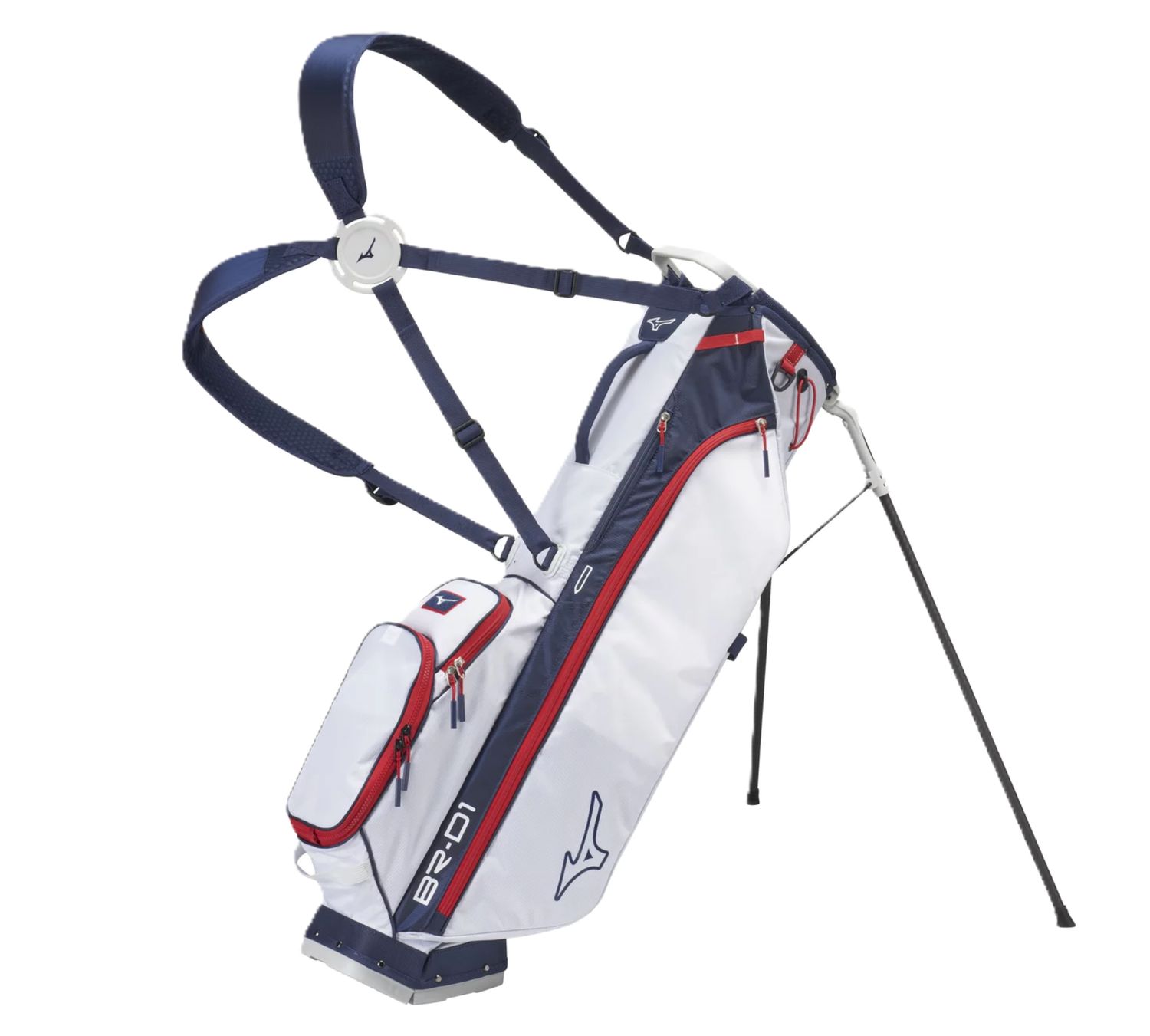 Mizuno BR-D1 Stand Bag, Color: Navy-Red