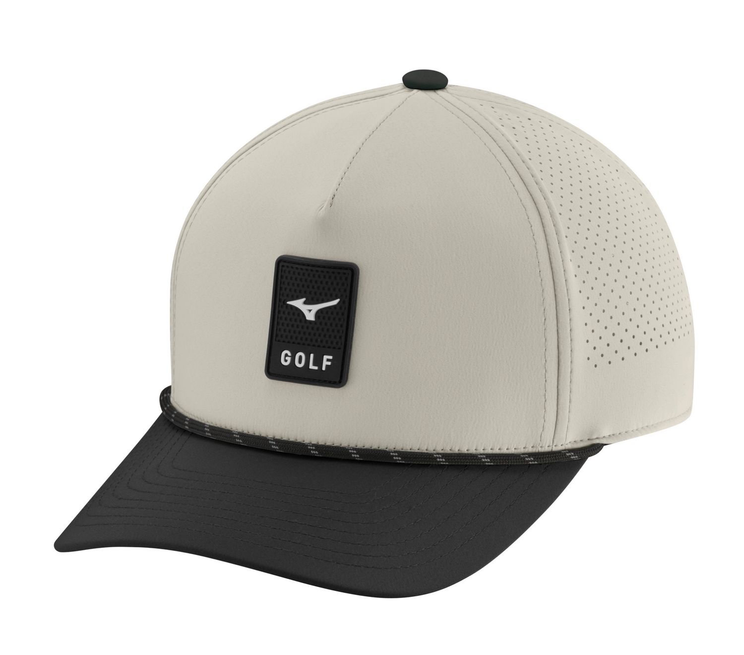 Mizuno Links 5 Panel Snapback, Color: Khaki-Black