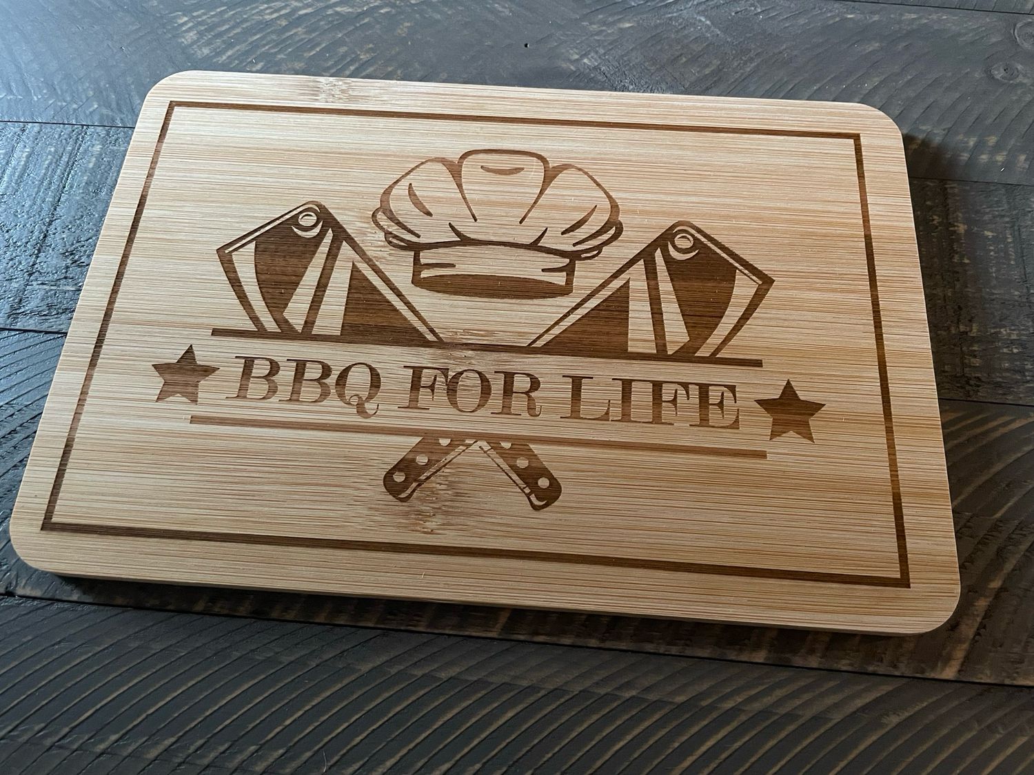 BBQ For Life Bamboo Cutting Board | Laser Engraved BBQ Charcuterie Board