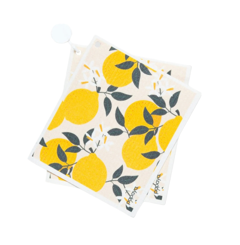 set of two sponge cloths - lemons