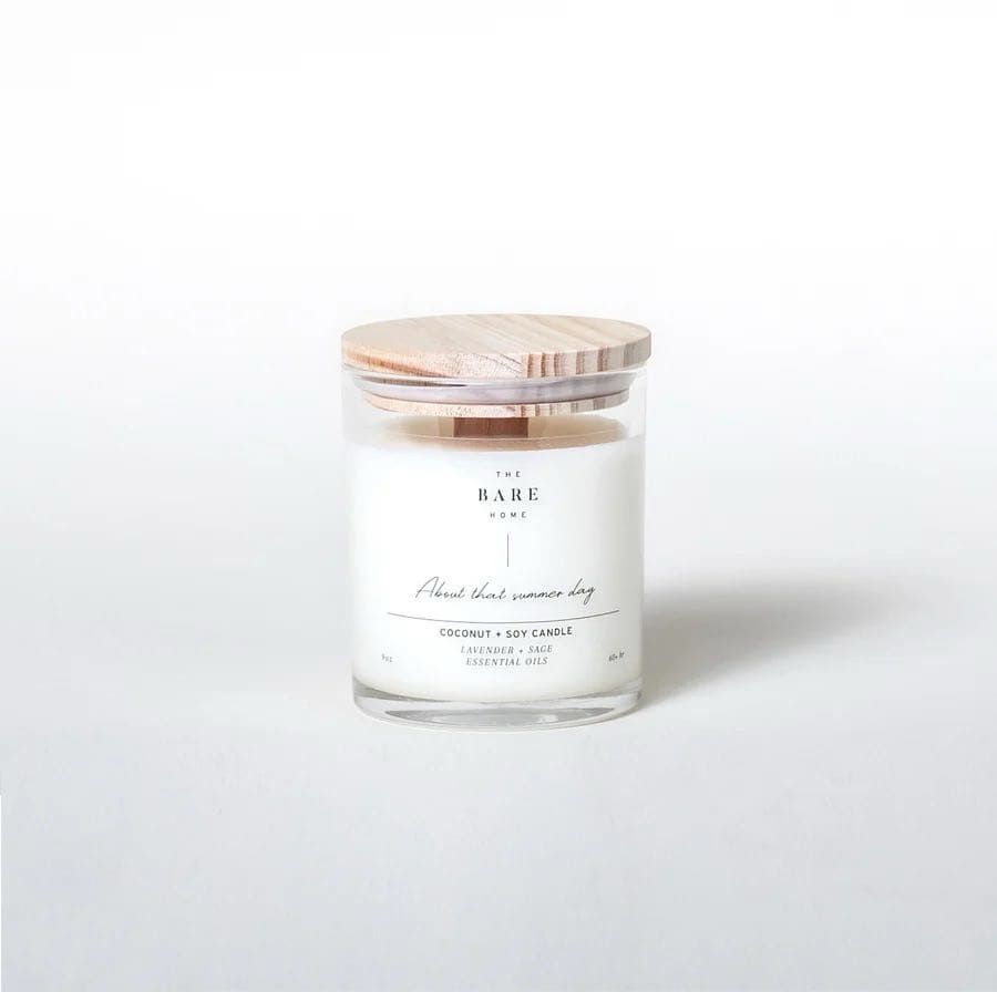 the bare home candle: lavender + sage