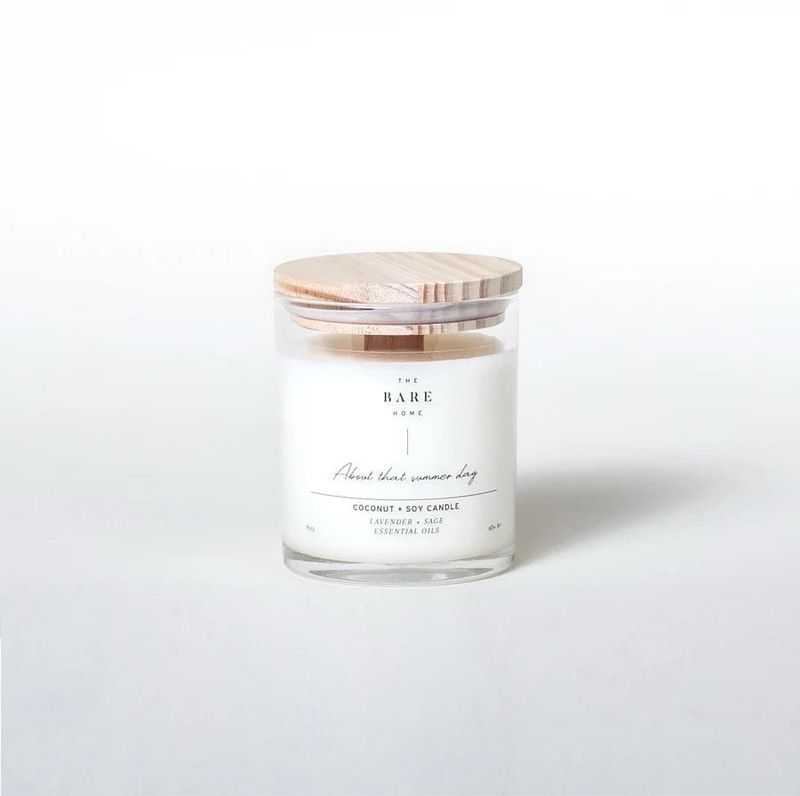 the bare home candle: lavender + sage