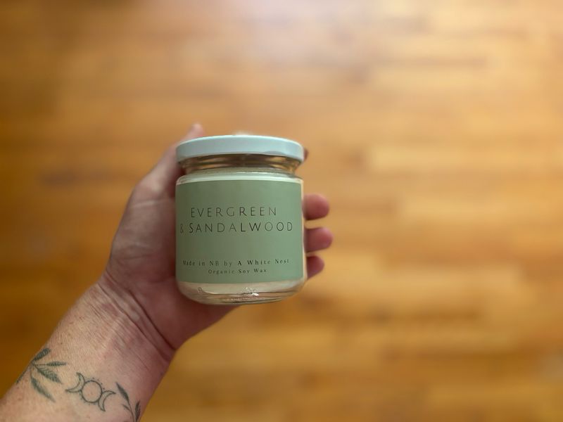 Evergreen &amp; Sandalwood - Hand Poured Soy Candle