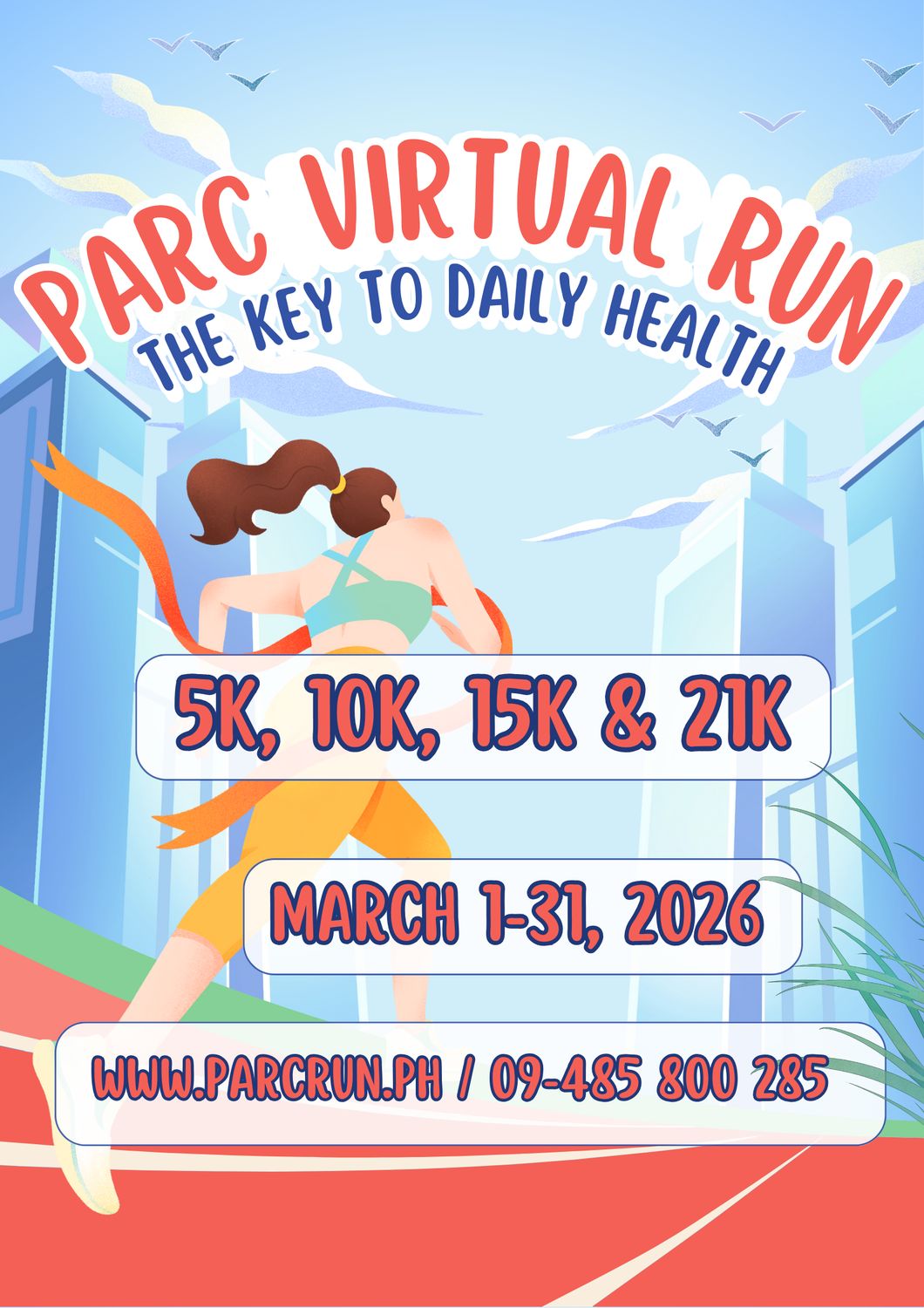 PARC VIRTUAL Run 5k, 10k, 15k &amp; 21k between March 1-31, 2026
