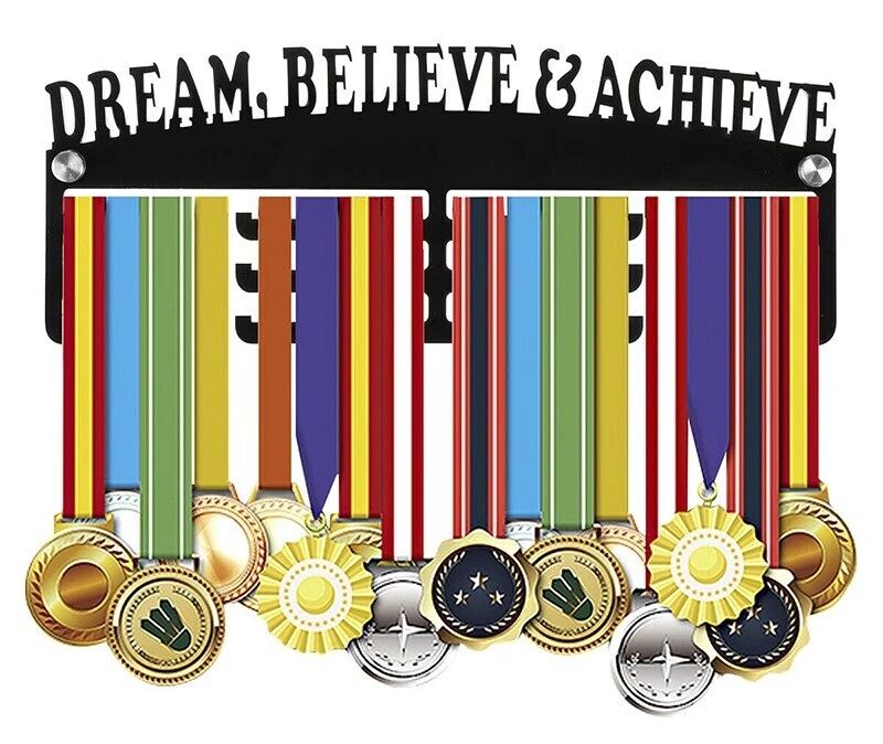 DREAM, BELIEVE &amp; ACHIEVE (Metal) – MEDAL HANGER 40cm x 11.8cm
