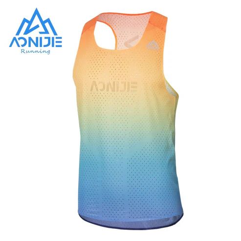 AONIJIE FM5155 Running Quick Drying Singlet for Men – RAINBOW (Blue/Yellow/Orange/Green)