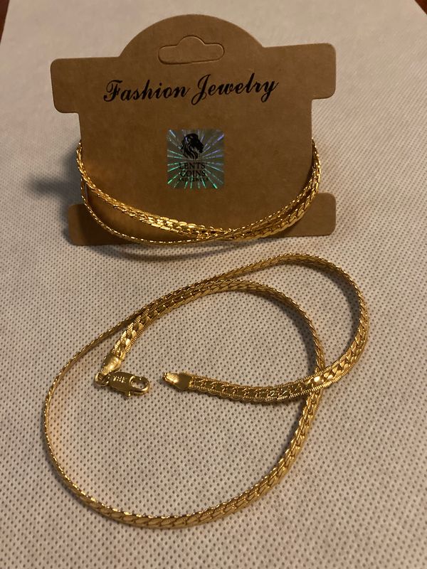 Halskette 45 cm – Modeschmuck in vergoldeter Optik, 5 mm Schuppenmuster