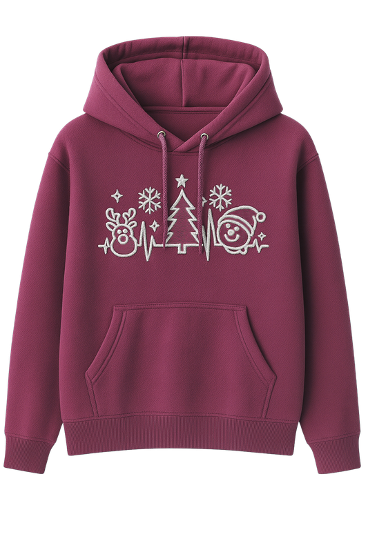 Bluza z kapturem X-MAS TIME burgund