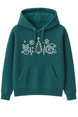 Bluza z kapturem X-MAS TIME zieleń butelkowa