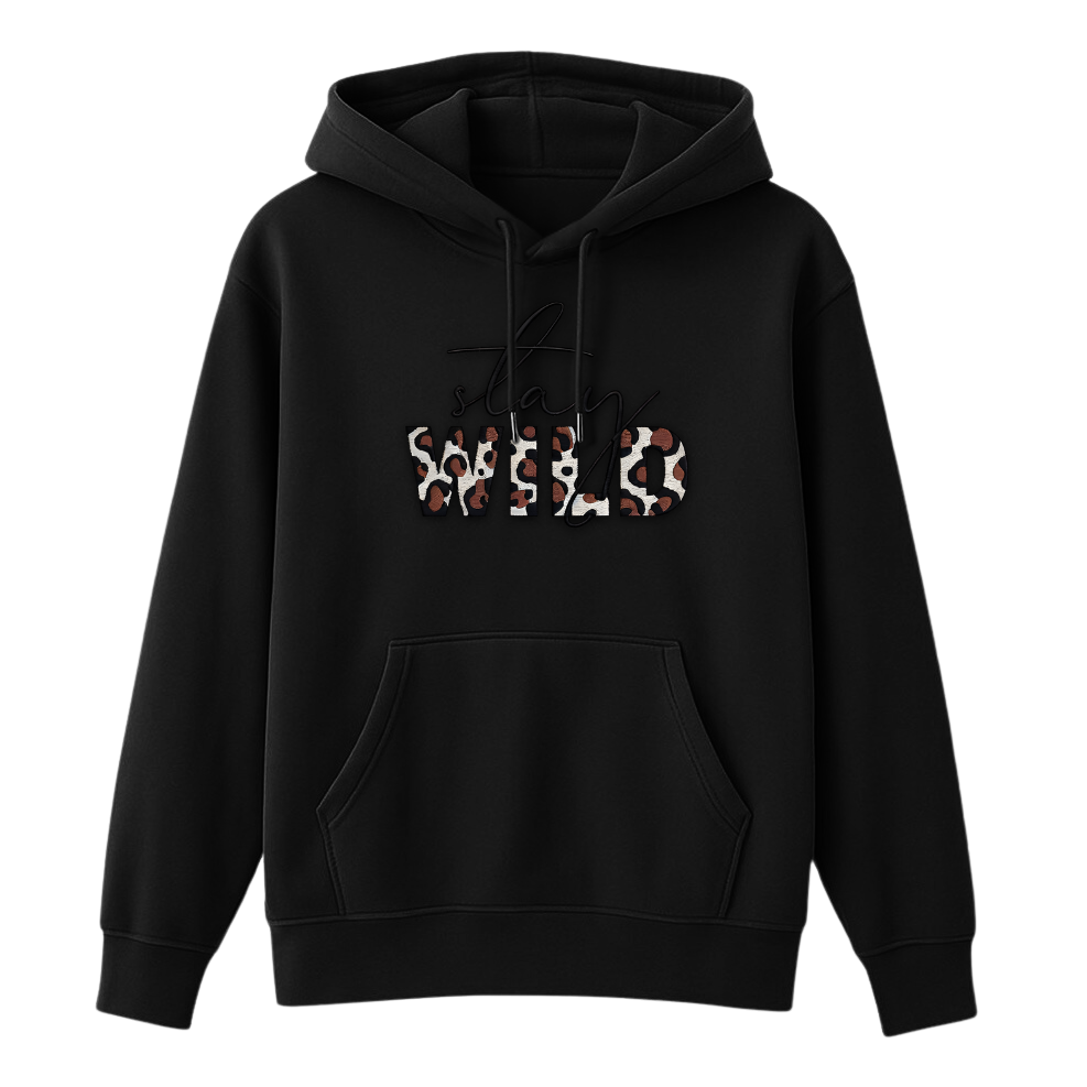 Bluza z kapturem STAY WILD czarny