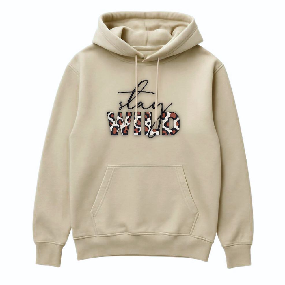 Bluza z kapturem STAY WILD beż