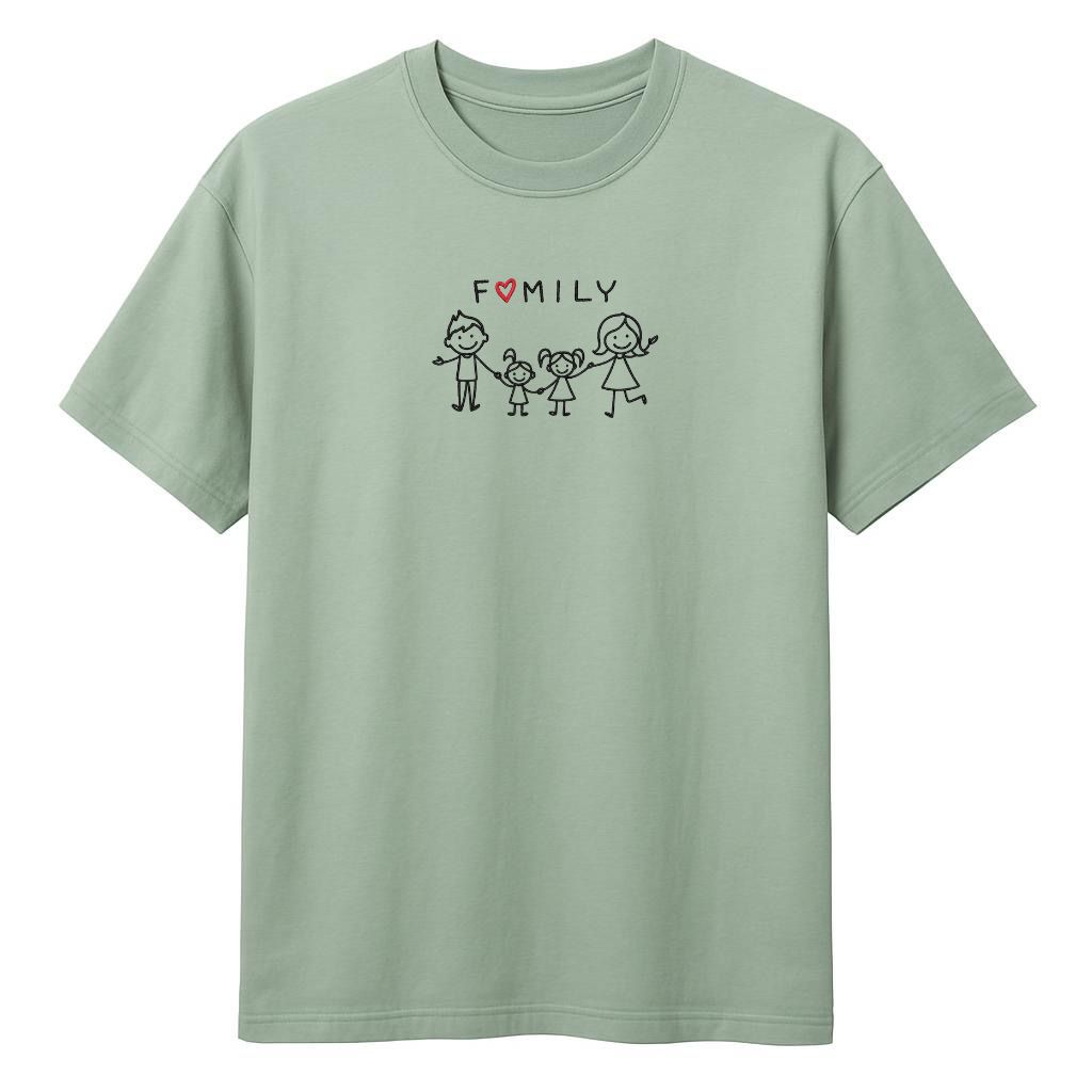 T-shirt FAMILY  zimna mięta - PERSONALIZACJA