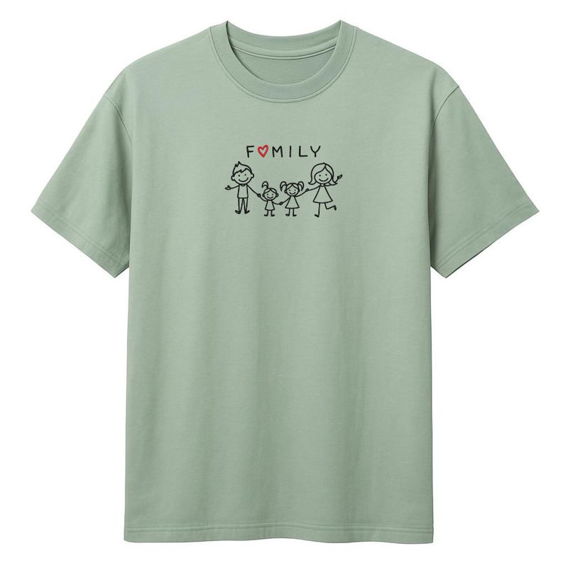 T-shirt FAMILY  zimna mięta - PERSONALIZACJA