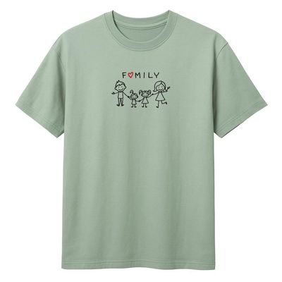 T-shirt FAMILY  zimna mięta - PERSONALIZACJA