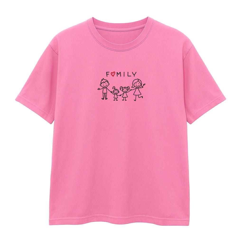 T-shirt FAMILY róż - PERSONALIZACJA