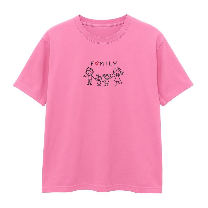 T-shirt FAMILY róż - PERSONALIZACJA