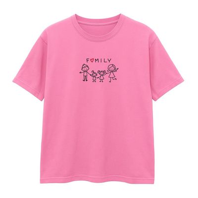 T-shirt FAMILY róż - PERSONALIZACJA