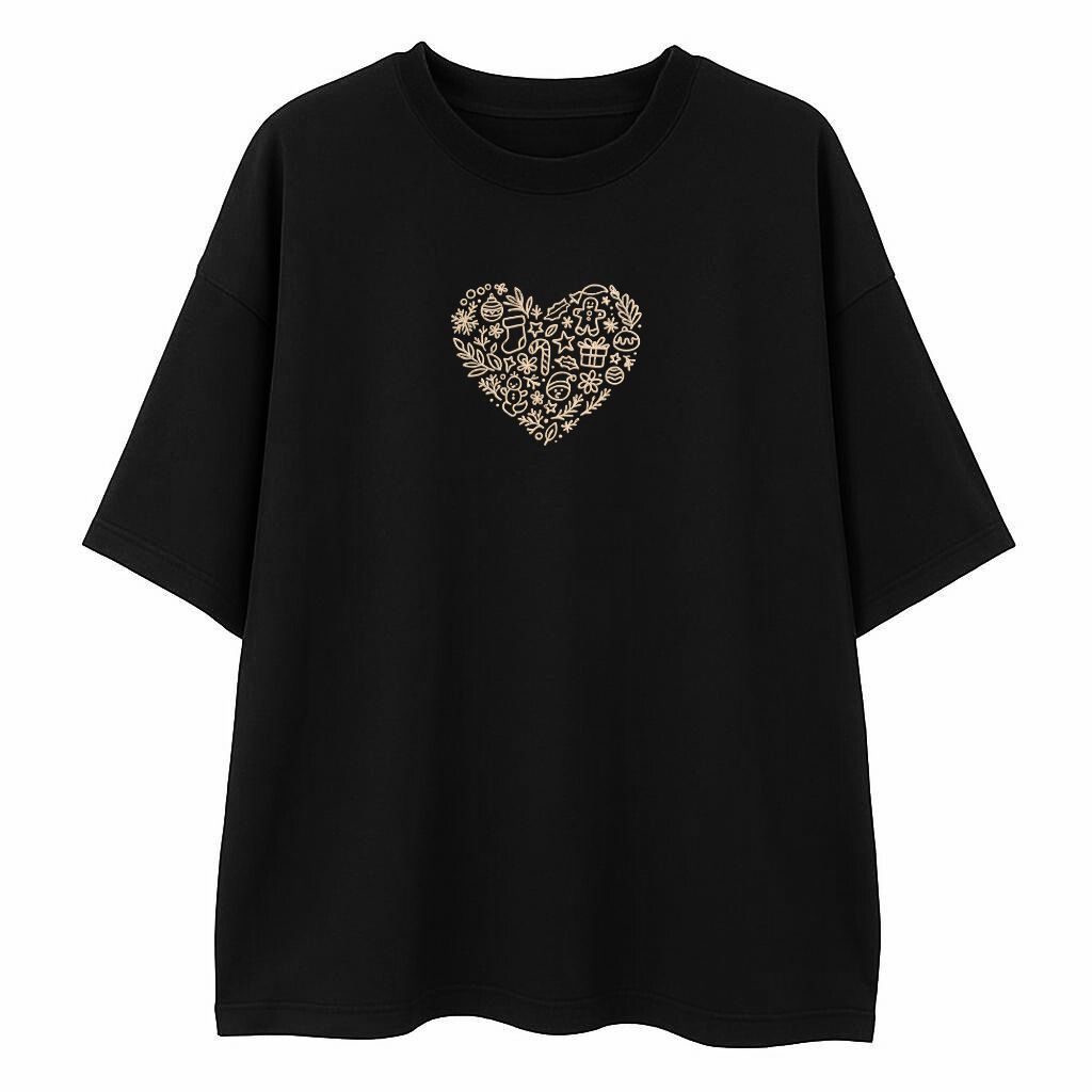 T-shirt LOVE XMAS czarny