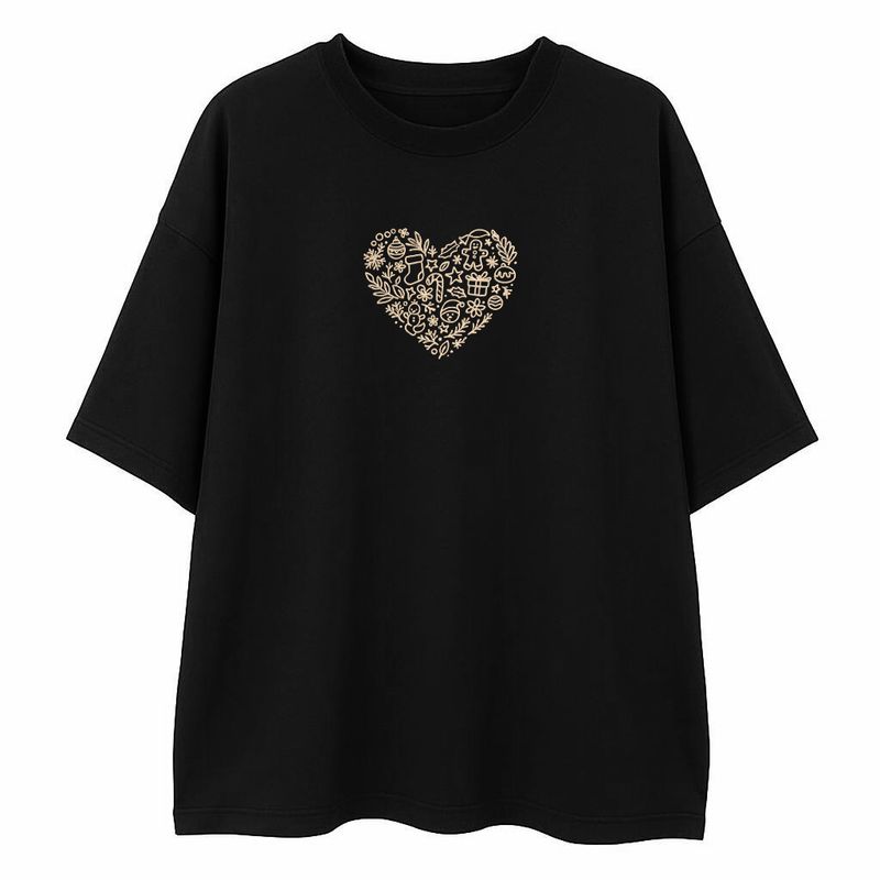 T-shirt LOVE XMAS czarny