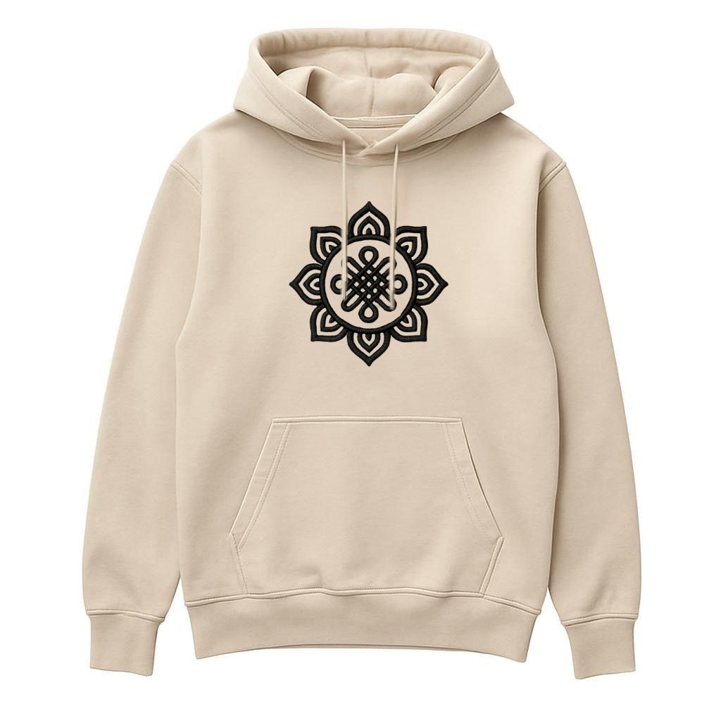 Bluza z kapturem MANDALA 3D beż