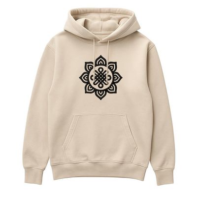 Bluza z kapturem MANDALA 3D beż