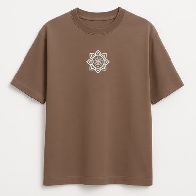 T-shirt MANDALA brąz