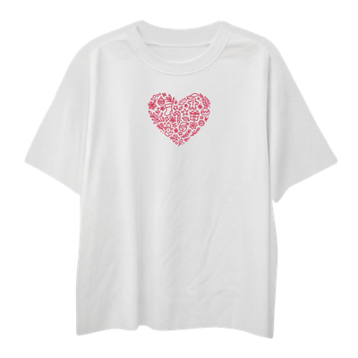 T-shirt LOVE XMAS biały