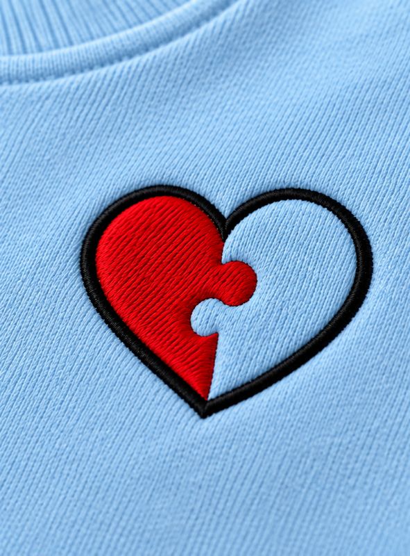 Zestaw LOVE PUZZLE - 2 bluzy z haftem