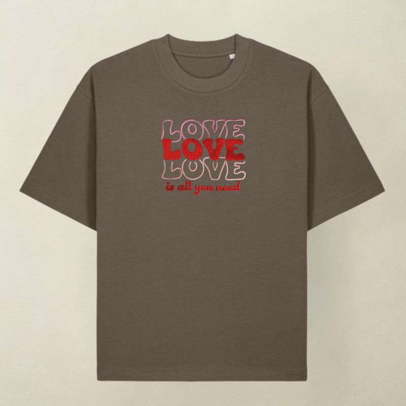 T-shirt ALL YOU NEED brąz