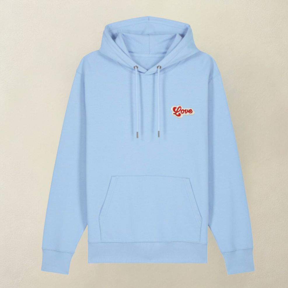 Bluza z kapturem LOVE błękit