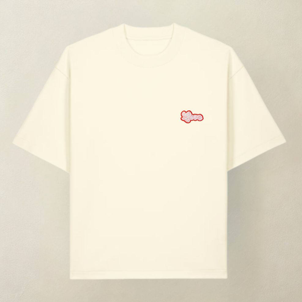 T-shirt LOVE śmietanka