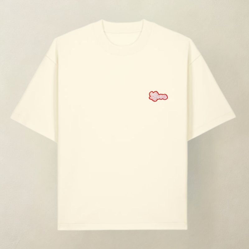 T-shirt LOVE śmietanka