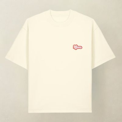 T-shirt LOVE śmietanka