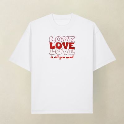 T-shirt ALL YOU NEED biały