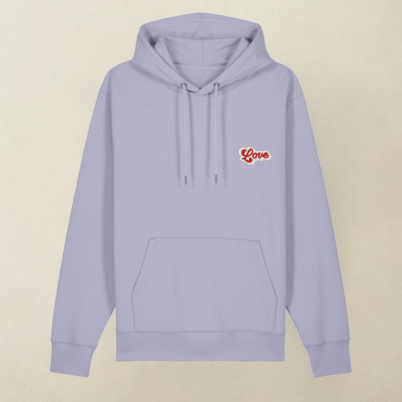 Bluza z kapturem LOVE lawenda