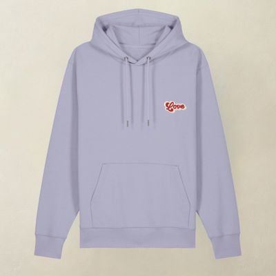 Bluza z kapturem LOVE lawenda