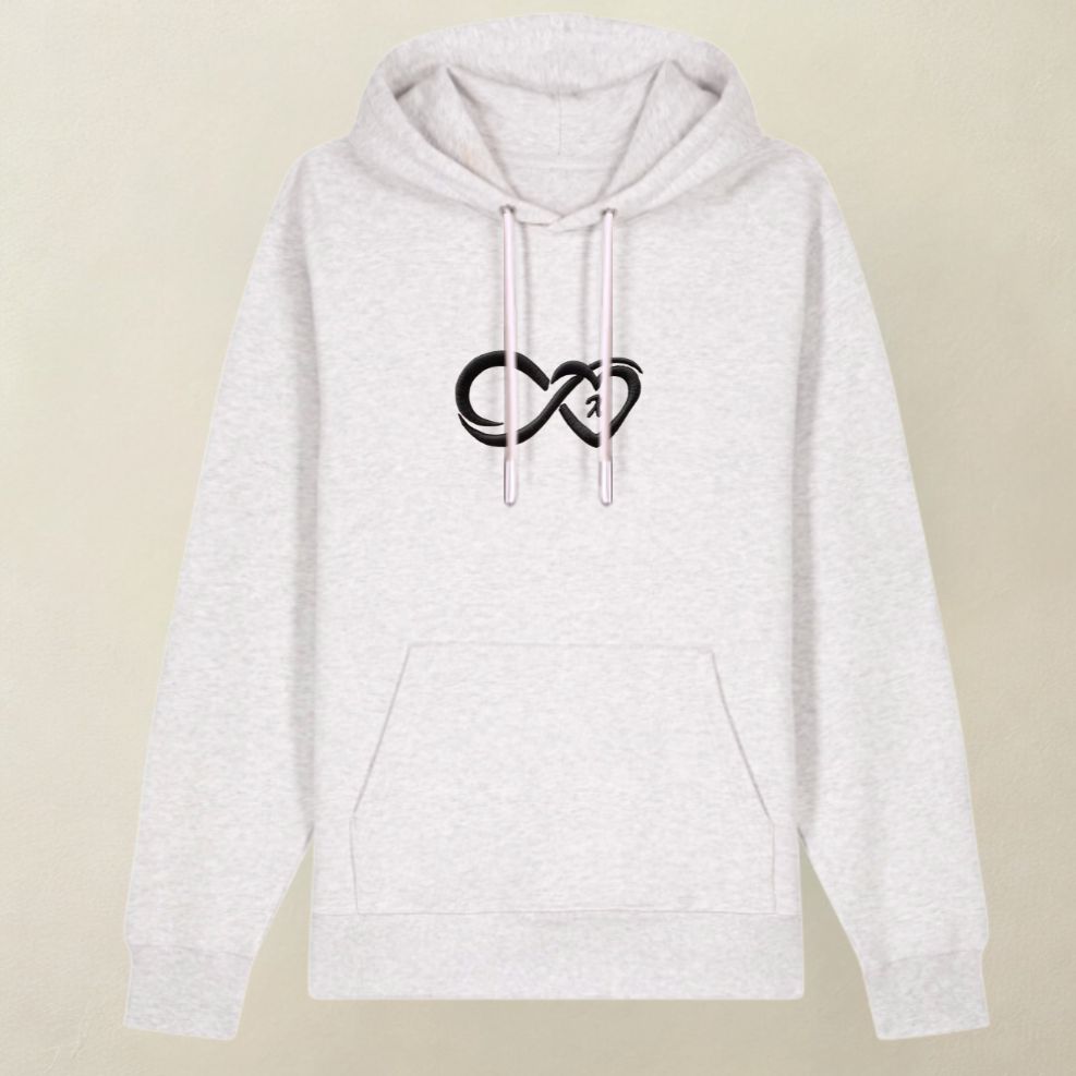 Bluza z kapturem INFINITY jasnoszary melanż - PERSONALIZACJA