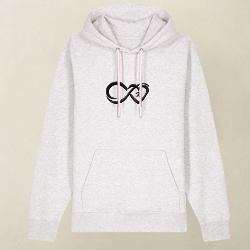 Bluza z kapturem INFINITY jasnoszary melanż - PERSONALIZACJA